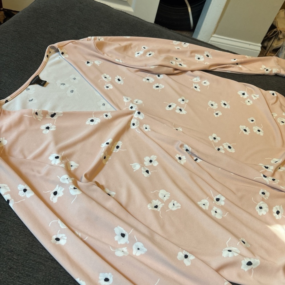 Ann Taylor Light Pink Floral Blouse